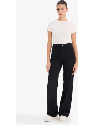 DeFacto %100 Pamuk 90's Wide Leg Yüksek Bel Jean Pantolon E9125AX26SP