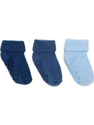 Hellobaby Hellobaby Erkek Bebek 3lü Kıvrık Çorap