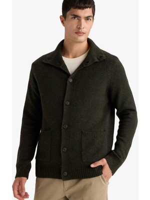 DeFacto Standart Fit Balıkçı Yaka Triko Hırka F5110AX25CW