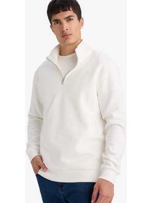 DeFacto Dik Yaka Yarım Fermuarlı Sweatshirt F9323AX26SP