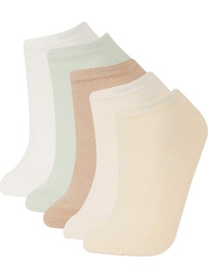 DeFacto Kadın 5'li Pamuklu Patik Çorap E2128AXNS