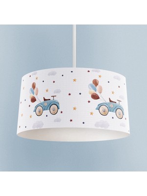 Normadia Renkli Araba ve Balon Desenli Çocuk Bebek Odası Sarkıt Avize