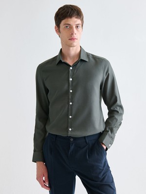 Lc Waikiki Yeni Sezon Slim Fit Uzun Kollu Armürlü Erkek Gömlek