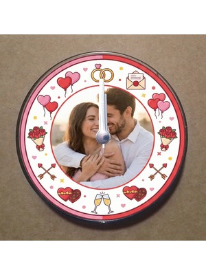 Bsb Kişiye Özel Magnet Saat Buzdolabı Süsü Duvar Saati 10,5cm MS5001