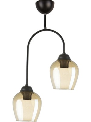 Normadia Modern Siyah Bal 110 Camlı 2'li Salon, Mutfak ve Yatak Odası Avizesi