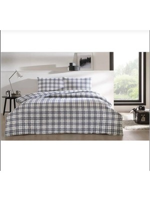 Taç Flanel Sage Lacivert Çift Kişilik Nevresim Takımı