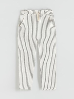 Lc Waikiki Yeni Sezon Beli Lastikli Çizgili Erkek Çocuk Pantolon