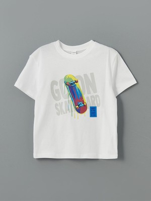 Lc Waikiki Yeni Sezon Bisiklet Yaka Baskılı Erkek Çocuk Tişört