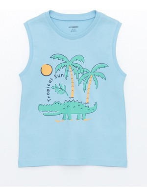 Lc Waikiki Yeni Sezon Bisiklet Yaka Kolsuz Baskılı Erkek Bebek Atlet