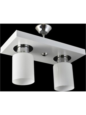 Normadia Ikili Modern Spor Dikdörtgen Tepsi ve Beyaz Avize Takımı