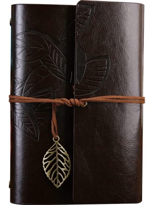 Erseyy Büyük Yaprak Desenli Deri Defter