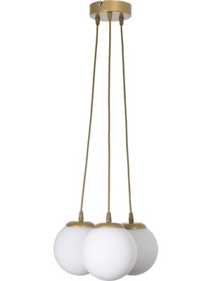 Normadia Modern Beyaz Camlı 3'lü Avize, Salon, Mutfak ve Yatak Odası Için Şık Tasarım