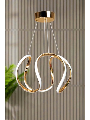 Normadia Modern Gold Kaplama Metal Avize, LED Beyaz Işık, Salon ve Yatak Odası Için