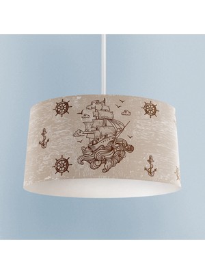 Normadia Korsan Gemi ve Dümen Desenli Bebek ve Çocuk Odası Avizesi