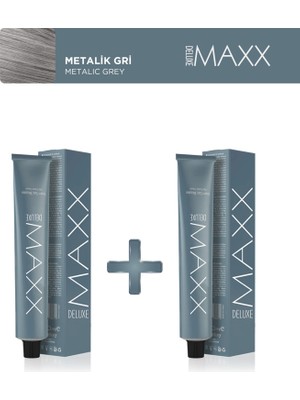 Maxx Deluxe 2'li Tüp Boya 60 ml Metalik Gri