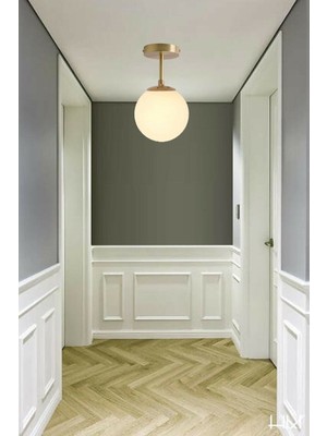 Normadia Modern Glop Camlı Gold Eskitme Tekli Tavan Avize, Şık ve Zarif Aydınlatma