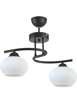 Normadia Modern Siyah Camlı 2'li Avize, Salon, Mutfak ve Yatak Odası Için Şık Tasarım