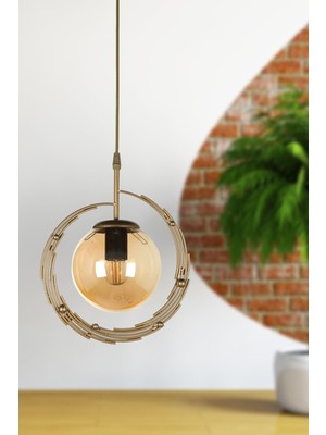 Normadia Eskitme Bal Camlı Tekli Avize, Şık ve Modern Tasarım