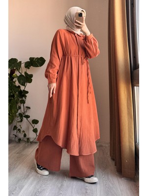 Ande Tesettür Cool Müslin Takım - Kiremit