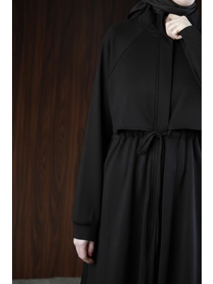 Ande Tesettür Beli Bağlamalı Oysho Takım - Siyah