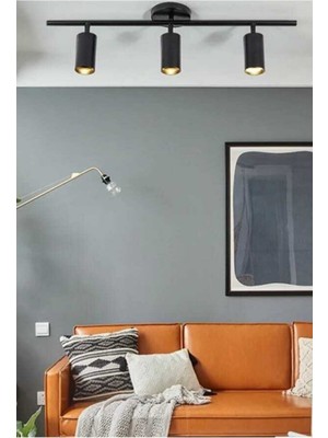 Normadia Modern Siyah Spot Ledli 3'lü Cafe ve Mutfak Avizesi