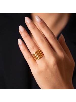 Hakan Mücevherat Kaburga Model  Yüzük 14 Ayar Altın