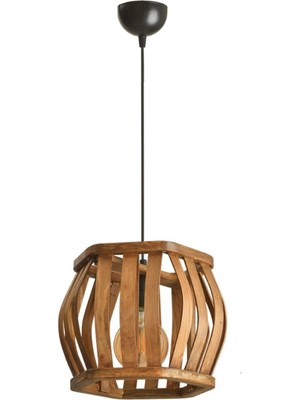 Normadia El Yapımı 18 Dilim Ahşap Sarkıt Avize, Doğal ve Şık Tasarım