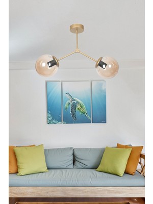 Normadia Modern Bal Camlı 2’li Avize, Salon, Mutfak, Cafe, Hol ve Yatak Odası Için