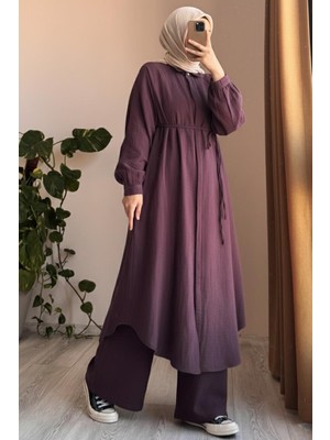 Ande Tesettür Cool Müslin Takım - Mürdüm