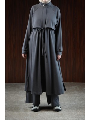 Ande Tesettür Beli Bağlamalı Oysho Takım - Antrasit