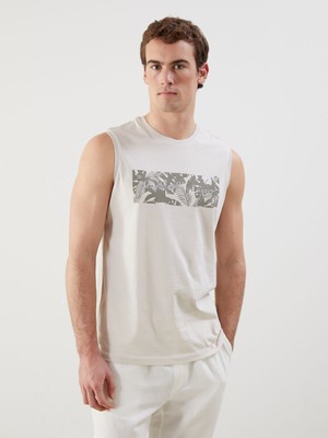 Lc Waikiki Yeni Sezon Bisiklet Yaka Baskılı Erkek Kolsuz Tişört