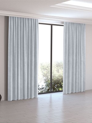 Taç Lüks 1.sınıf Elegance Beyaz Petek Kadife Dokulu Tek Kanat Düz Dikim Ada Fon Perde