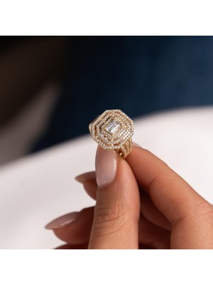 Hakan Mücevherat Baget Taşlı Yüzük Altın 14 Ayar