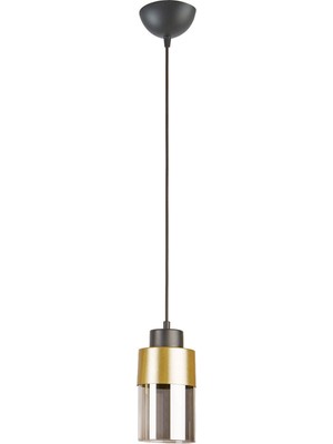 Normadia Modern Siyah Gold Füme Camlı Tekli Avize, Şık ve Elegant Tasarım