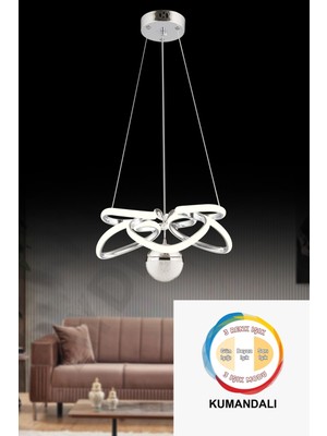 Normadia Renkli Krom LED Aydınlatma Toplu Avize, Kumandalı ve Modern Tasarım