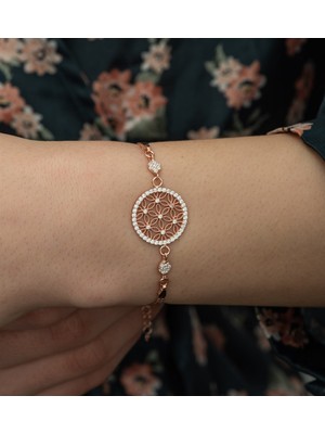 Nereze 925 Ayar Yaşam Çiçeği Kadın Gümüş Bileklik