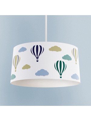 Normadia Renkli Bulut ve Uçan Balon Desenli Bebek ve Çocuk Odası Avizesi