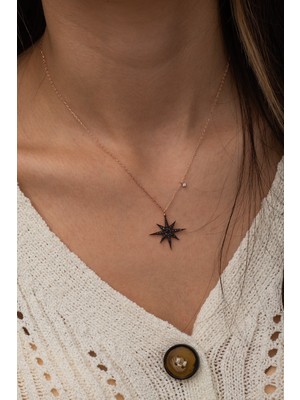Nereze 925 Ayar Kutup Yıldızı Kolye Kadın Gümüş Kolye