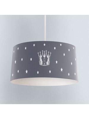 Normadia Yumuşak Gri Avize, Kral Tacı ve Yıldız Temalı Bebek ve Çocuk Odası Dekoru