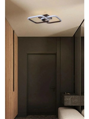 Normadia Modern Kahverengi ve Beyaz Ledli 2'li Salon ve Mutfak Avizesi