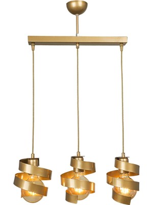 Normadia Şık 3’lü Sıralı Eskitme Avize, Modern ve Zarif Tasarım