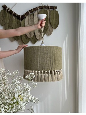 Normadia Şık Makrome Bebek Odası Avizesi, Sıcak ve Yumuşak Atmosfer Için