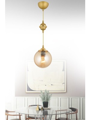 Normadia Eskitme Bal Glop Camlı Sarkıt Tekli Lüks Avize, Şık ve Zarif Tasarım