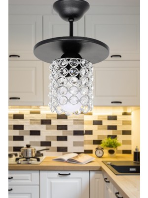 Normadia Şık Kristal Tekli Avize, Modern ve Zarif Tasarım, Evinize Işık Katıyor