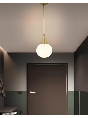 Normadia Modern Beyaz Glop Camlı Tekli Sarkıt Avize, Şık ve Zarif Tasarım