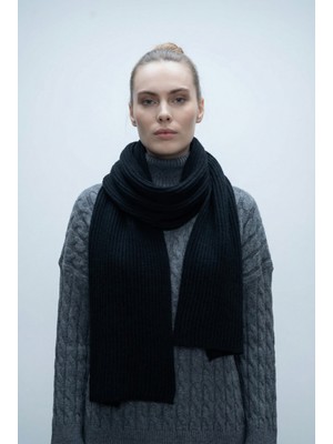 Shophia Kadın Triko Örgü Atkı - Siyah
