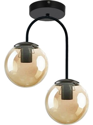 Normadia Modern Siyah Bal Cam Avize, Mutfak ve Yatak Odası Için Şık Tasarım