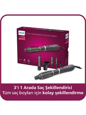 Philips 3000 Serisi 3'ü 1 Arada Saç Şekillendirici, Seramik Argan Yağı Katkılı Plakalar, BHA301/00