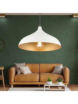 Normadia Beyaz Modern Retro Sarkıt Avize, Şık ve Zarif Salon Aydınlatması