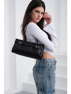 Shule Bags Enyola Vintage Baget Çanta Siyah